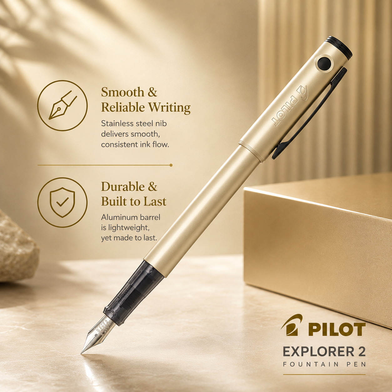 Pilot Explorer 2 Fountain Pen – Gold