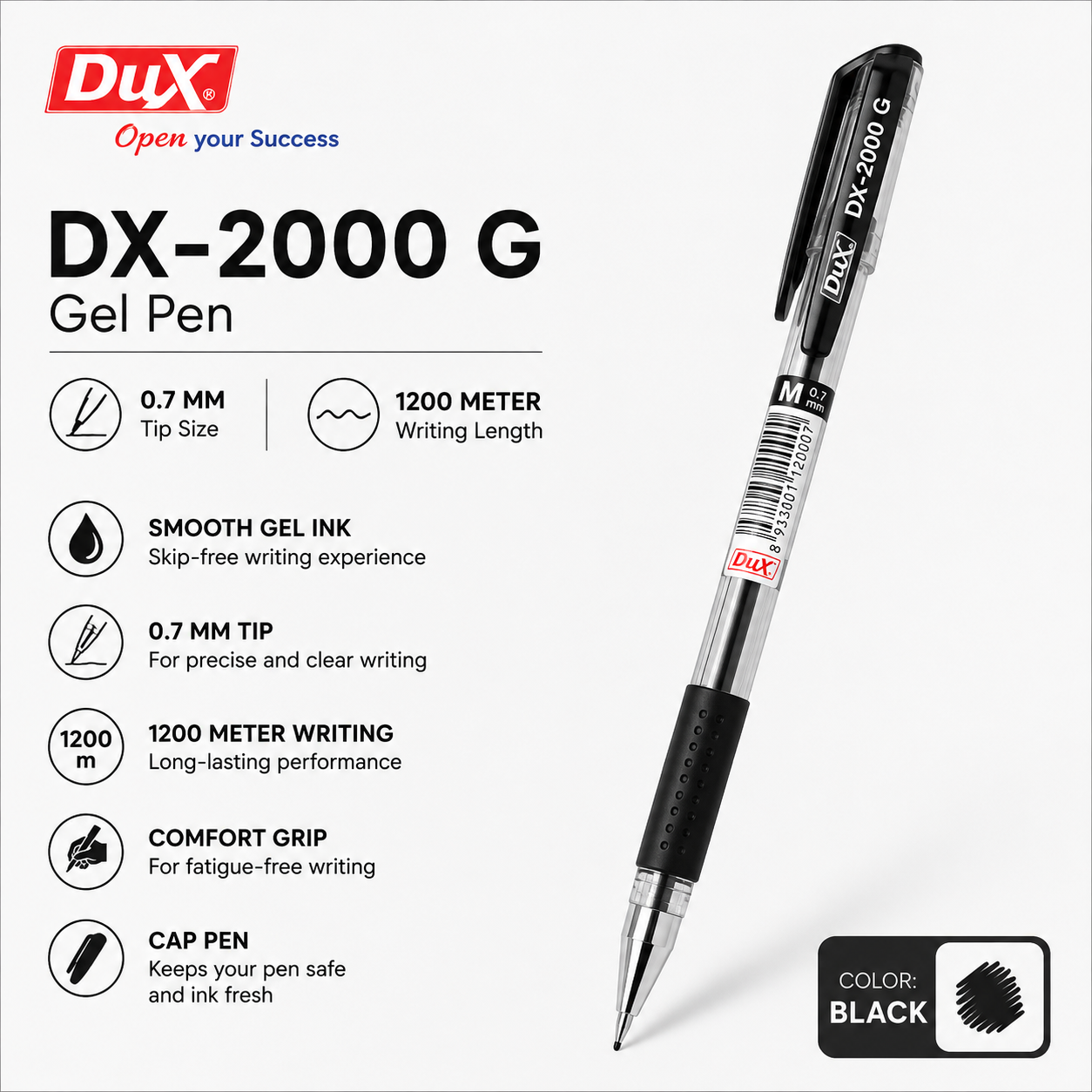 Dux DX-2000 G Gel Pen – Box of 12