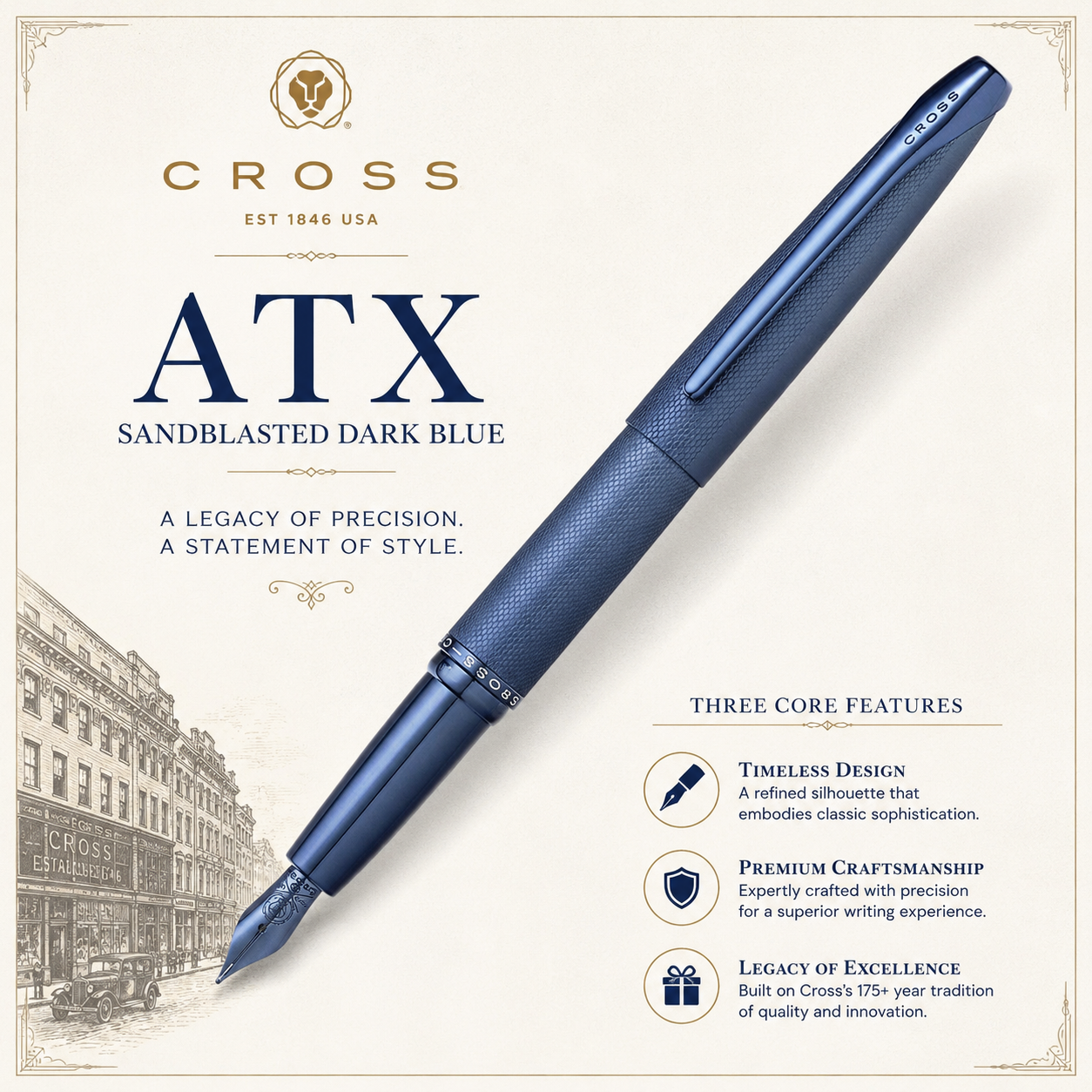 Cross Fountain Pen – Dark Blue