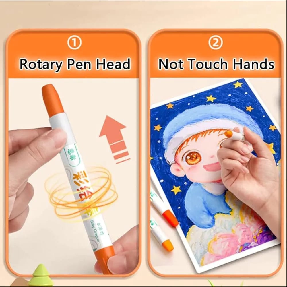 DEOXY Silky 36-Color Washable Crayons for Kids – Non-Toxic Lipstick Crayons