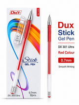 Dux Ultra 301 Gel Pen 0.7mm – Pack of 12 (Blue, Black, Red)