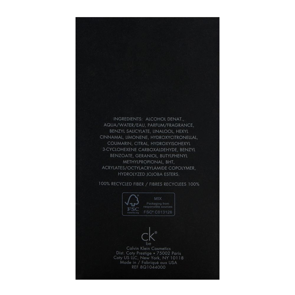 Calvin Klein CK BE EDT 100ml | Unisex Fragrance