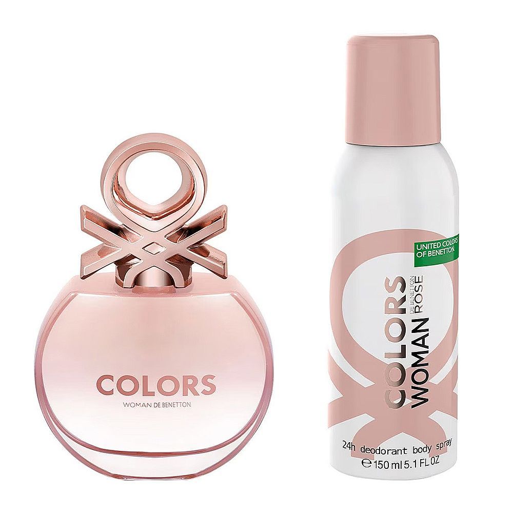 Benetton Colors Rose Women Set Edt 80Ml+Deo Spray 150Ml