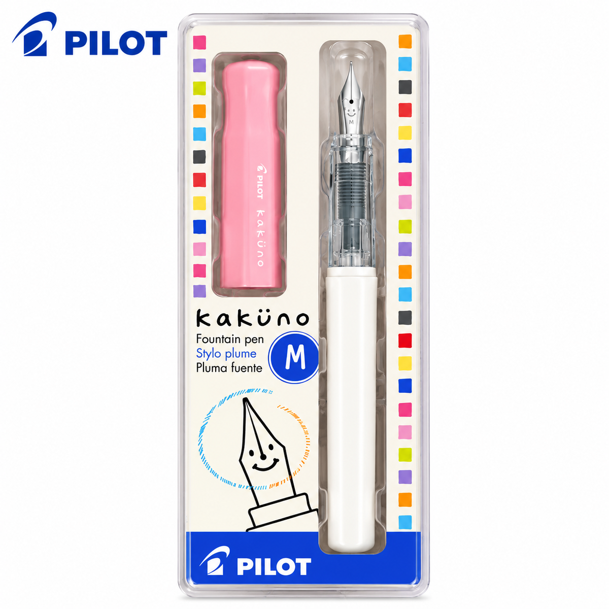 Pilot Kakuno Fountain Pen – Medium Nib, 6 Colours
