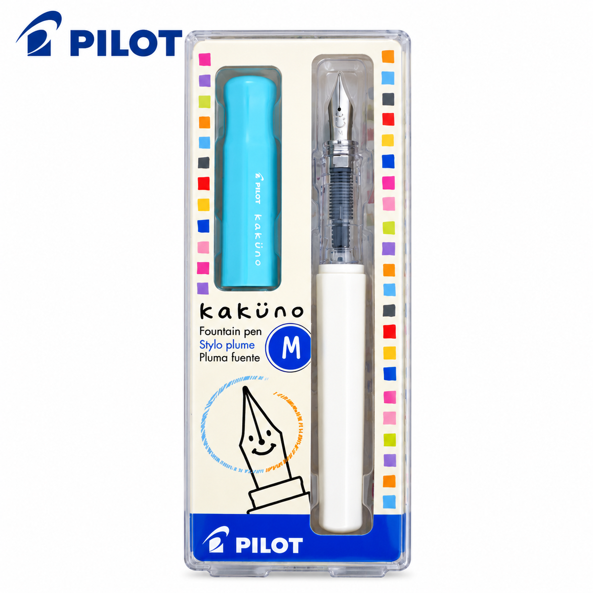 Pilot Kakuno Fountain Pen – Medium Nib, 6 Colours