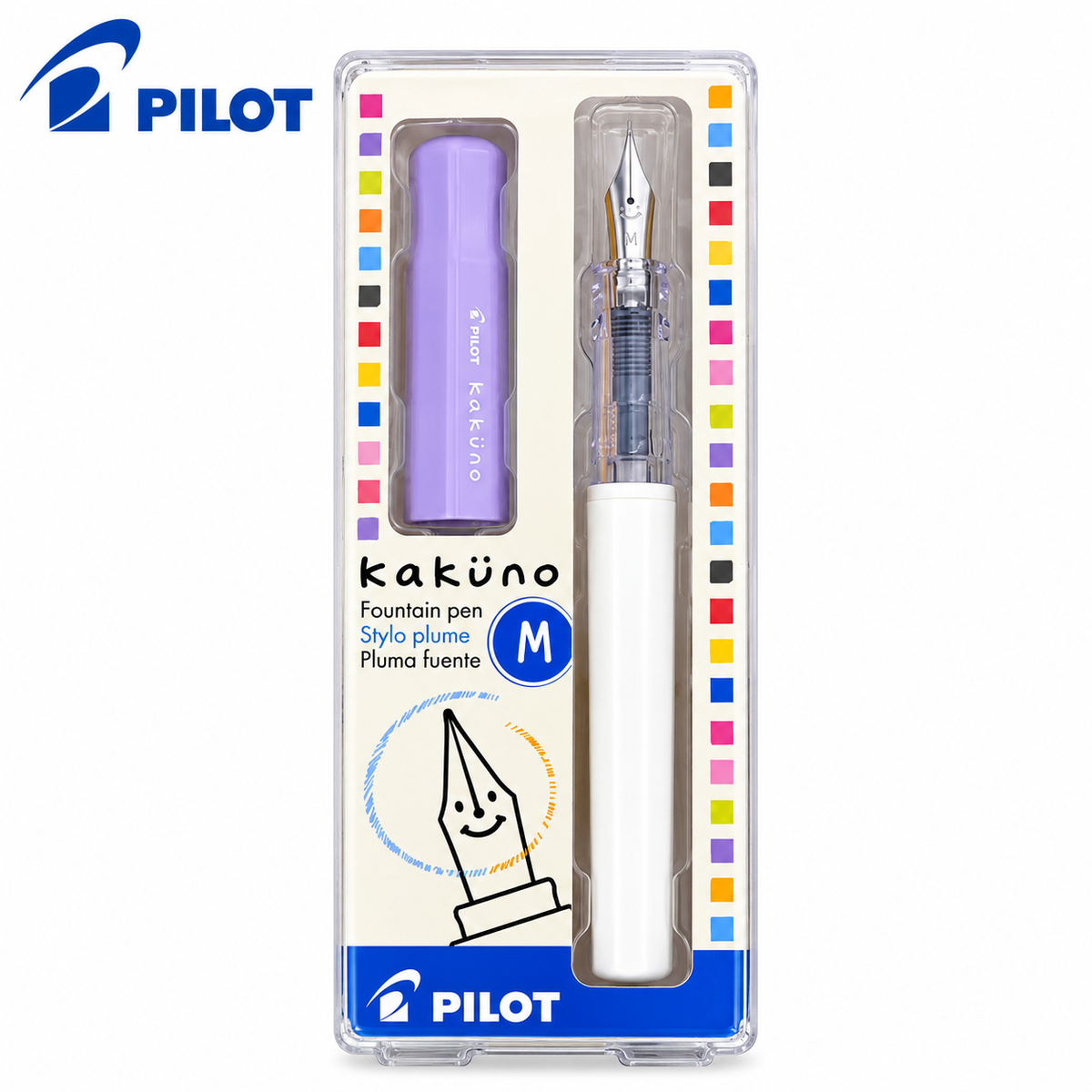 Pilot Kakuno Fountain Pen – Medium Nib, 6 Colours