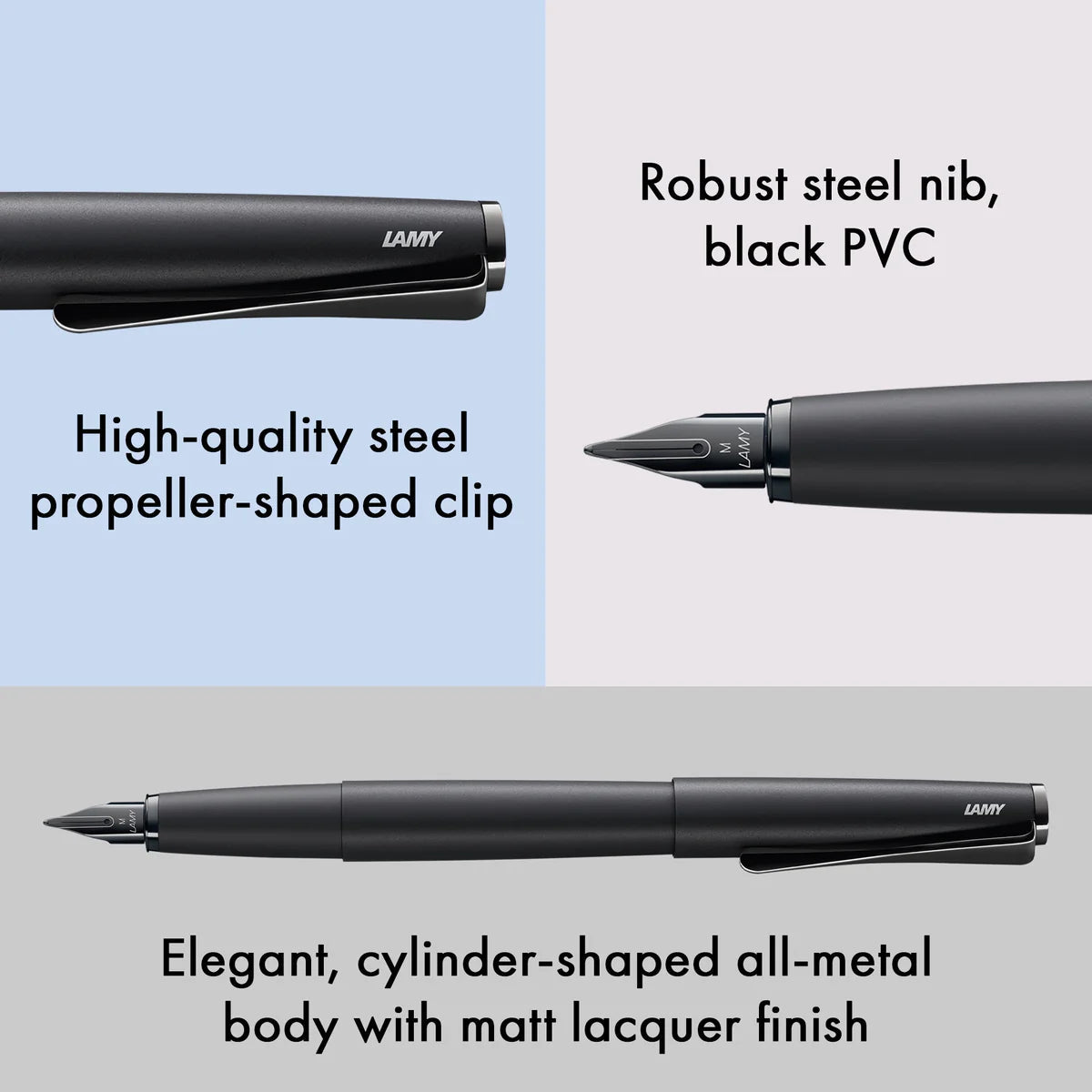 LAMY Studio Black Fountain Pen – Premium German Writing Instrument