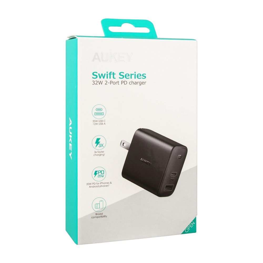 AUKEY PA-F3S 32W Dual Port PD Fast Wall Charger – Swift Series