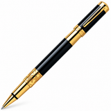 Waterman Elegance Black GT Rollerball Pen – 23K Gold-Plated Trim