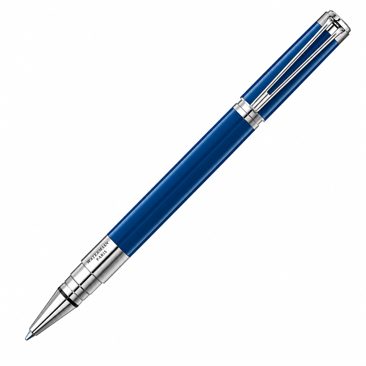 Waterman Perspective Rollerball Pen – Blue with Chrome Trim