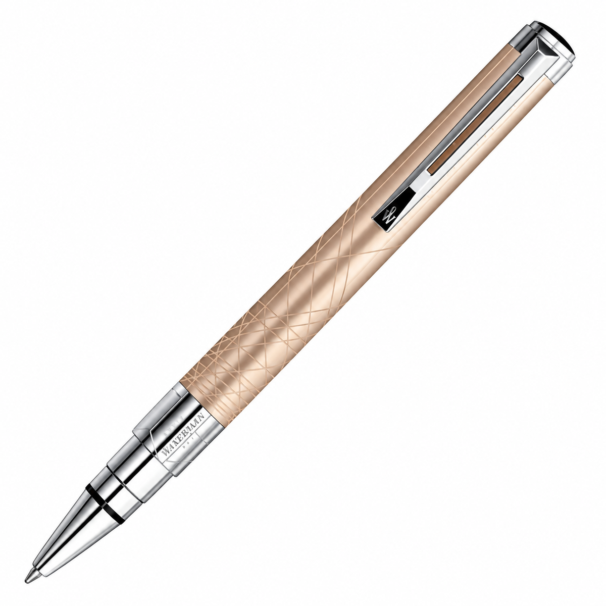 Waterman Perspective Ballpoint Pen – Champagne with Chrome Trim