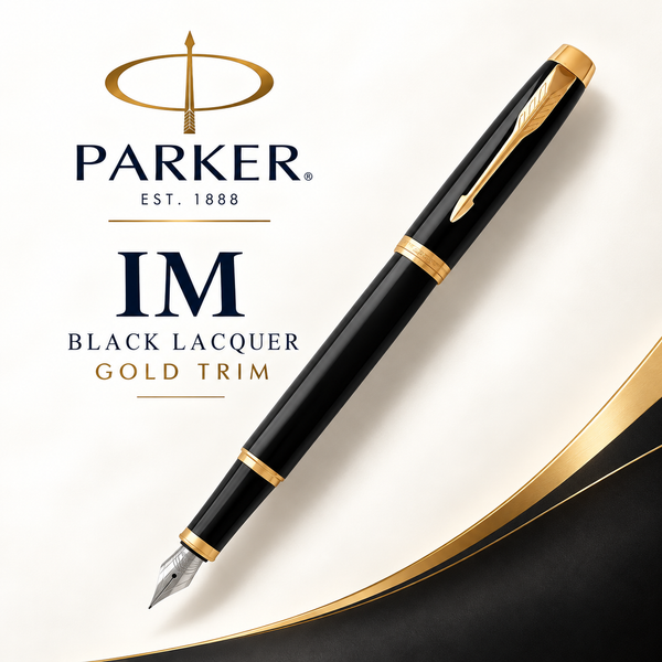 Parker IM Black Lacquer with Gold Trim Fountain Pen