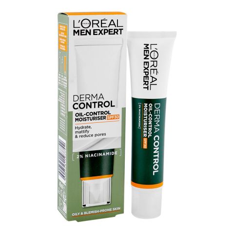 L'Oreal Paris Men Expert Derma Control Oil-Control Moisturizer, SPF30, Niacinamide, For Oily Skin, 40ml