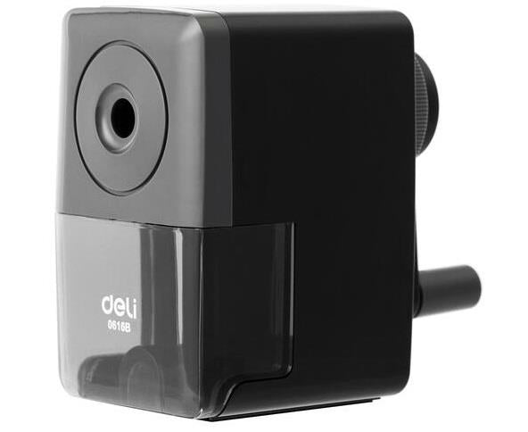 Deli E0616B Rotary Pencil Sharpener – Desktop Hand-Crank, Black