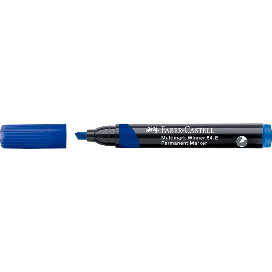 Faber Castell Permanent Marker Chisel Tip Blue Box of 12