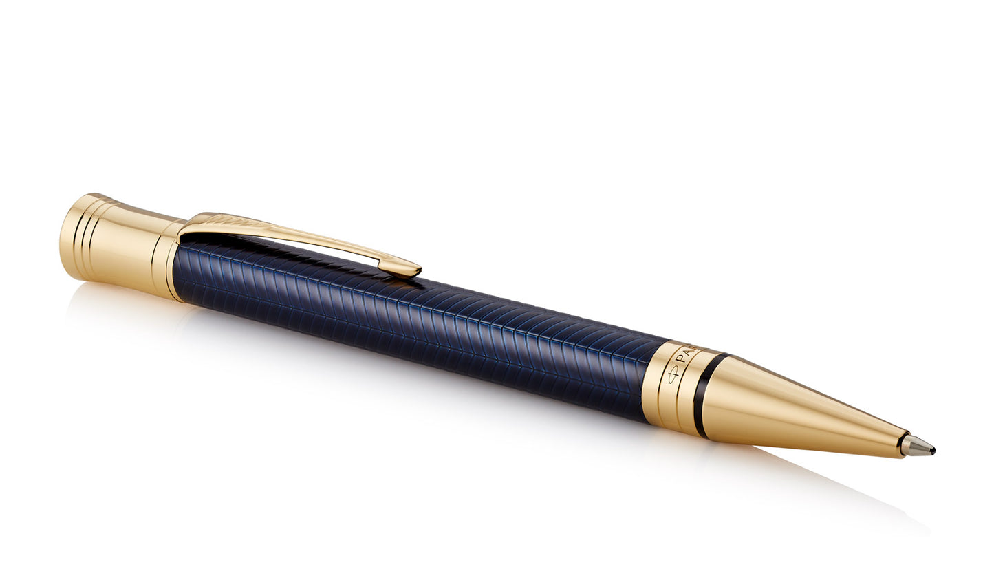Parker Duofold Prestige Ball Pen – Blue Chevron GT | Luxury Ballpoint