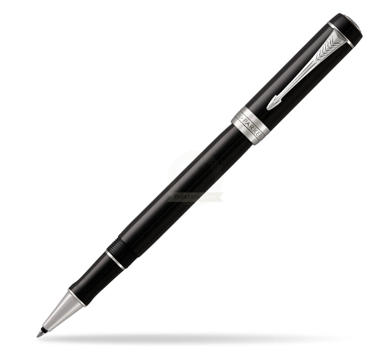 Parker Duofold Classic Black Rollerball Pen – Chrome Trim (CT)