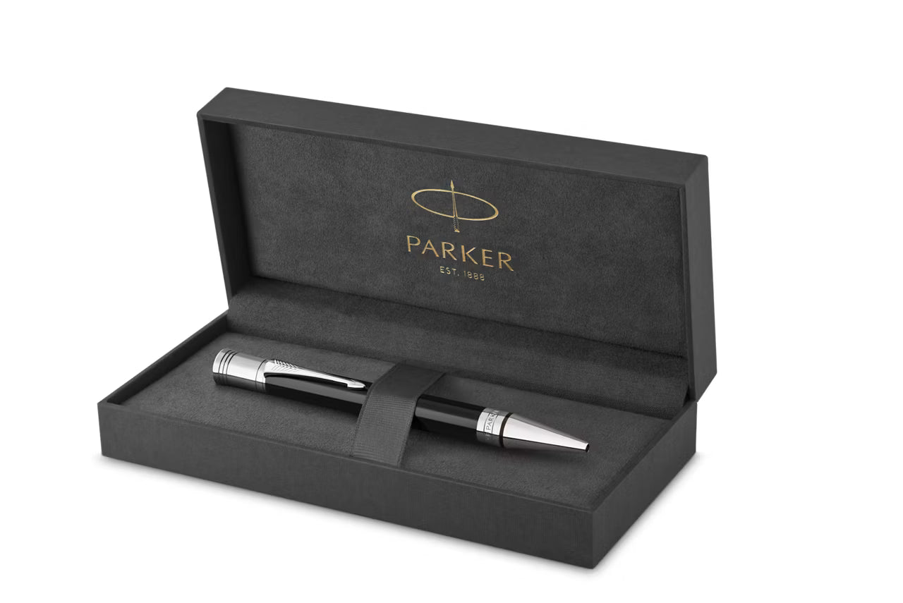 Parker Duofold Prestige Ball Pen – Black Chevron CT | Luxury Ballpoint
