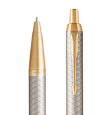 Parker Premium Series Gold Trim Silver Ballpoint Pen