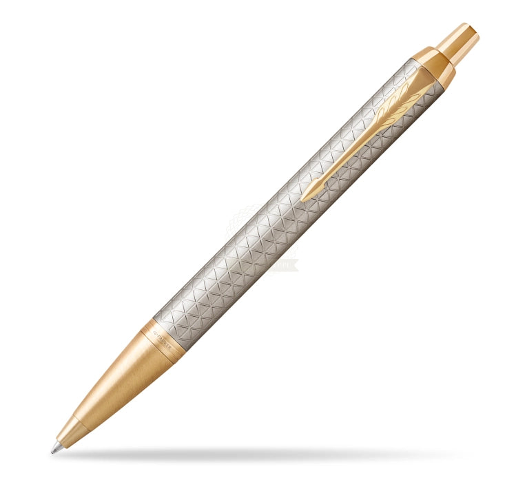 Parker Premium Series Gold Trim Silver Ballpoint Pen