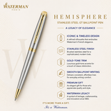 Waterman Hemisphere Stainless Steel GT Ballpoint Pen