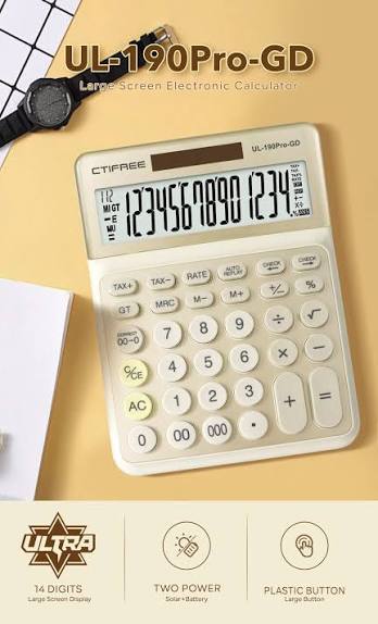 CTIFREE UL-190 Pro GD Professional Calculator – Gold Edition