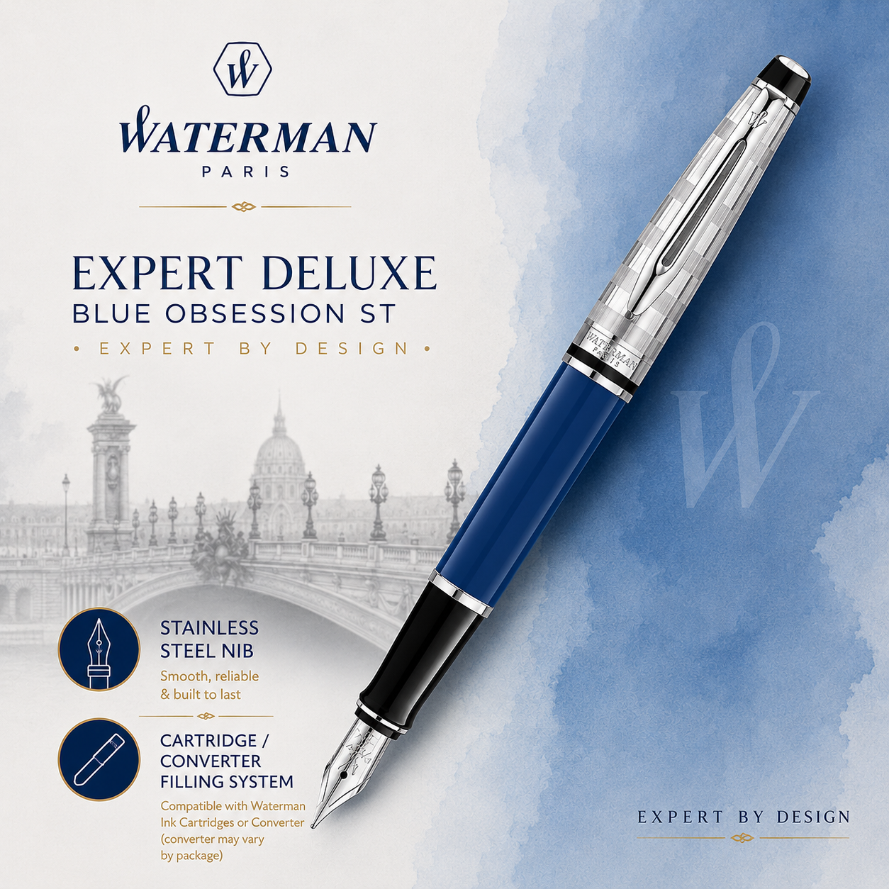 Waterman Expert Deluxe Blue Obsession Fountain Pen