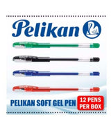 Pelikan Soft Gel Pen – Smooth Gel Ink | Red, Black, Blue, Green