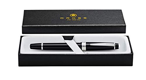 Cross Bailey Light Polished Black Resin Fountain Pen – Polished Chrome (Medium Nib)