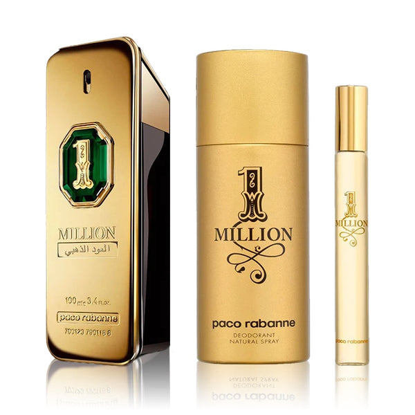 Paco Rabanne 1 Million Golden Oud Intense For Men Set Parfum 100Ml+EDt 10Ml+Deo Spray 150Ml