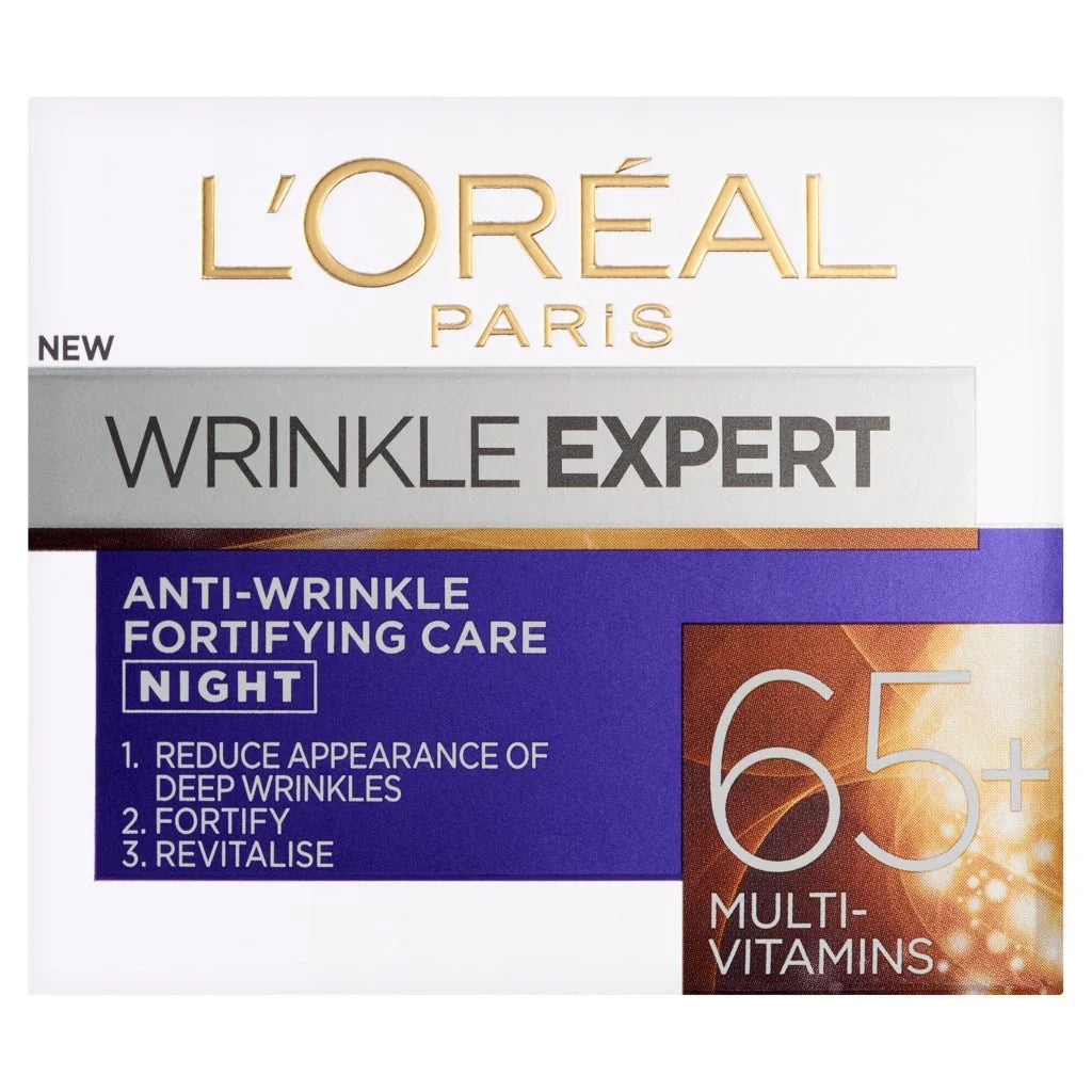 L'Oreal Wrinkle Expert, 65+Multivitamins, Anti-Wrinkle Fortifying Night Cream, 50ml