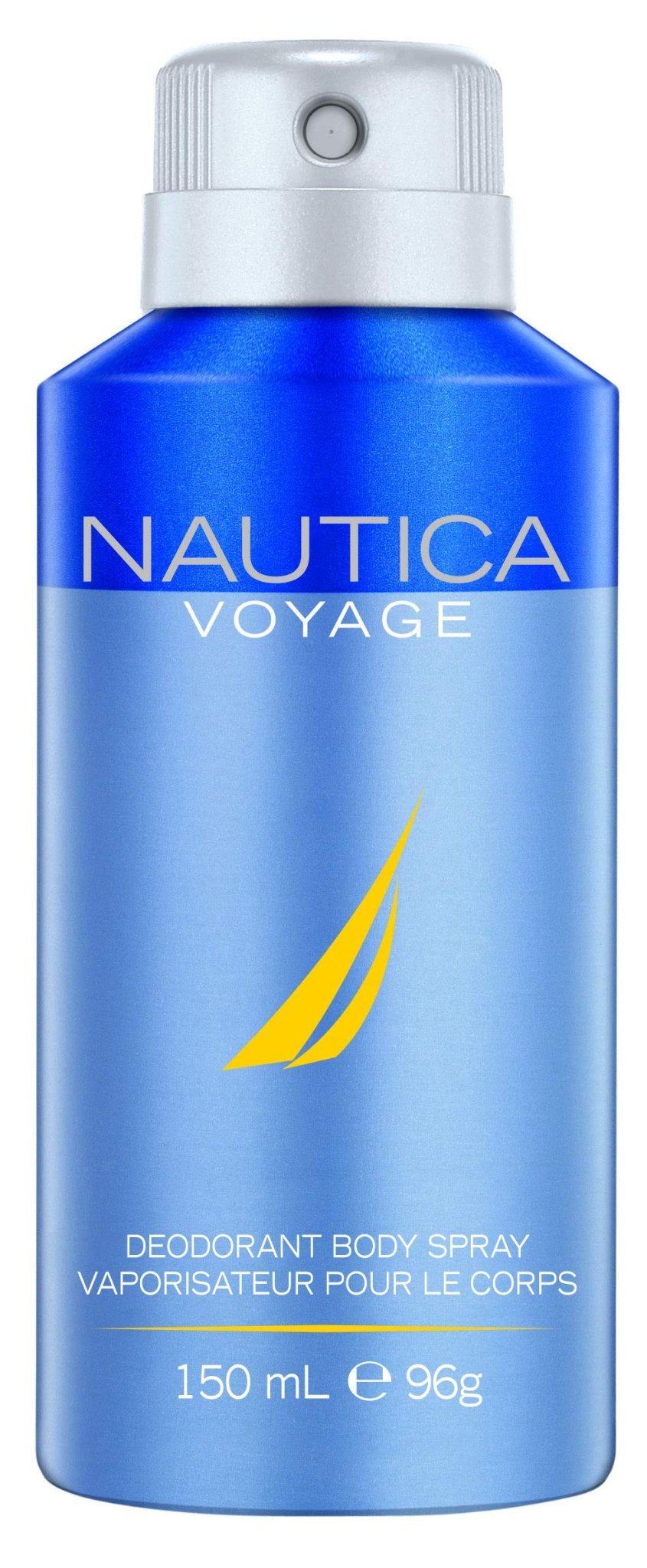 Nautica Voyage deodorant body spray bottle on a white background