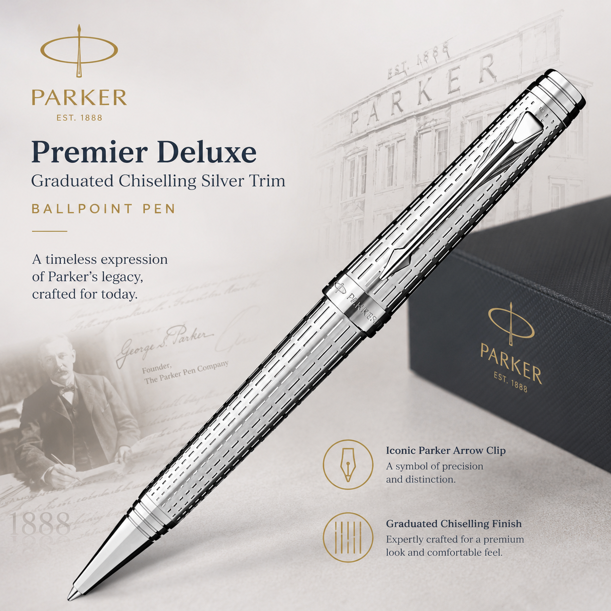 Parker IM Deluxe Graduated Chiselling Ballpoint Pen