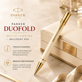 Parker Duofold International Ballpoint Pen – White Ivorine