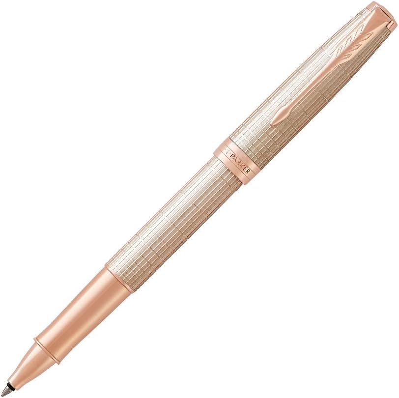 PARKER Sonnet Rollerball Pen, Prestige Chiselled Silver with Rose Gold Trim – Chiselled Silver with Rose Gold Trim (PGT)