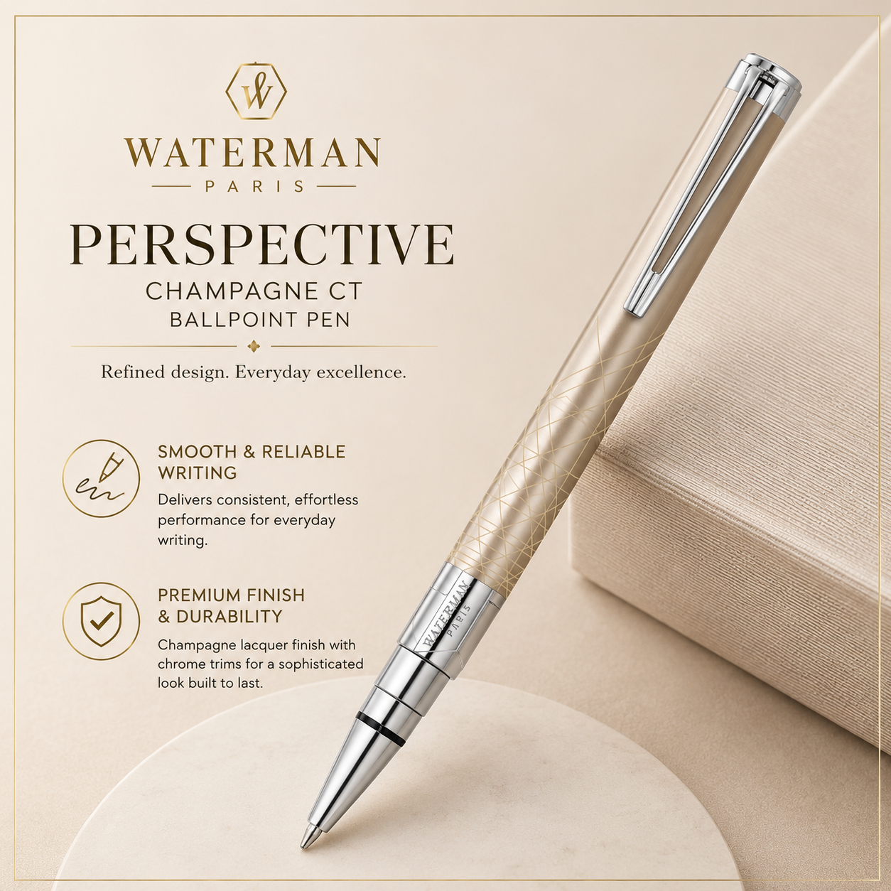 Waterman Perspective Champagne CT Ballpoint Pen