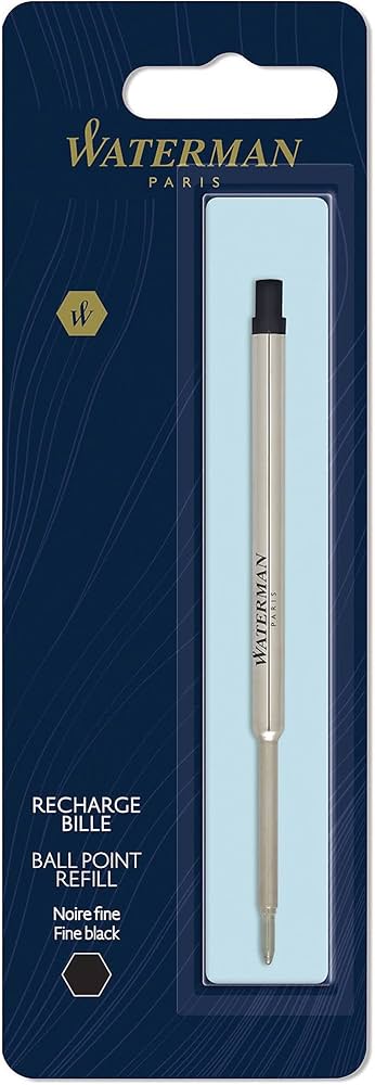 Waterman Ballpoint Pen Refill – Fine & Medium Tip (Blue & Black Ink)