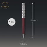 Parker Sonnet Premium Ballpoint Pen – Metal & Red Satin Finish with Chrome Trim