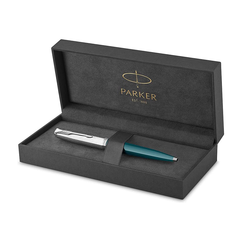 Parker 51 Ballpoint Pen – Teal Blue with Chrome Trim | Iconic Luxury Pen