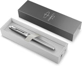 Parker IM Fountain Pen Grey Chrome – Fine Nib, Blue Ink