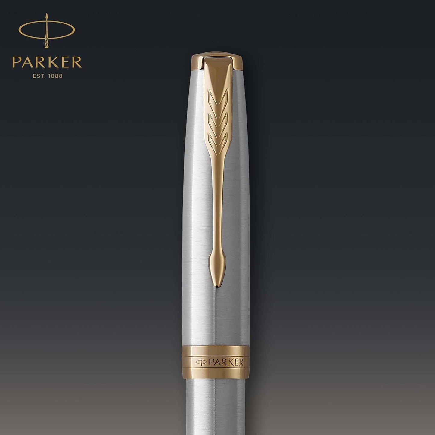 Parker Sonnet Fountain Pen – Stainless Steel with Gold Trim (Medium Nib)