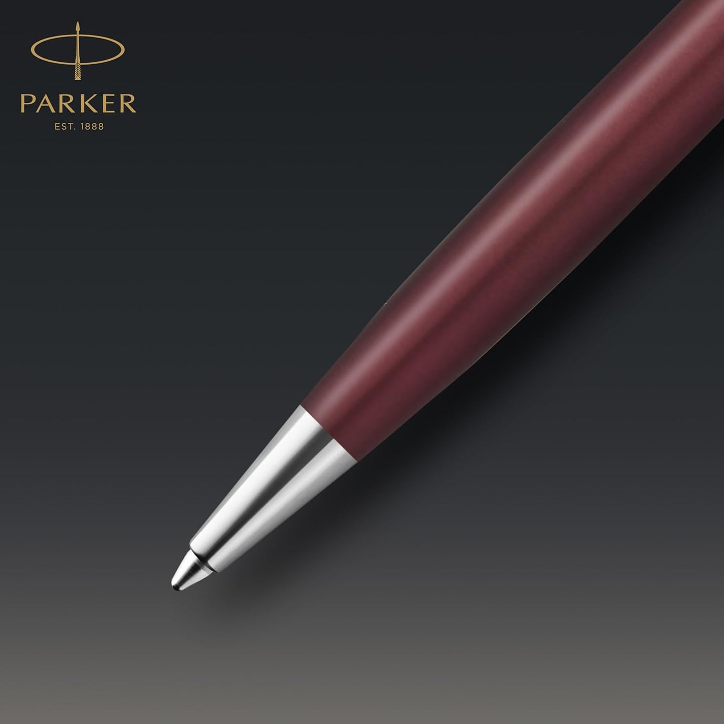 Parker Sonnet Premium Ballpoint Pen – Metal & Red Satin Finish with Chrome Trim