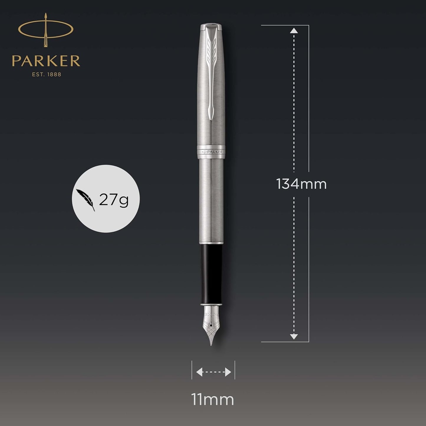 Parker Sonnet Fountain Pen – Stainless Steel with Palladium Trim