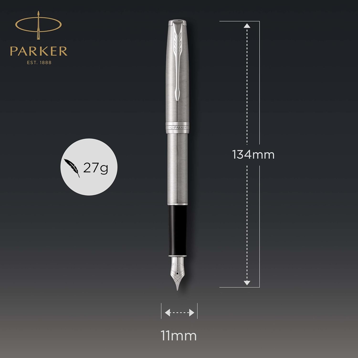 Parker Sonnet Fountain Pen – Stainless Steel with Palladium Trim