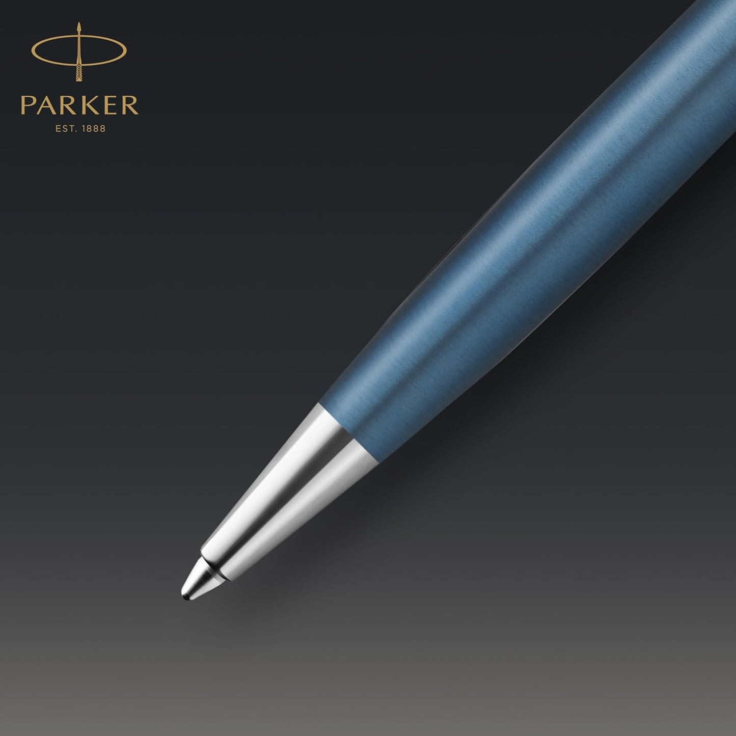 Parker Sonnet Premium Ballpoint Pen – Metal & Blue Satin Finish with Chrome Trim