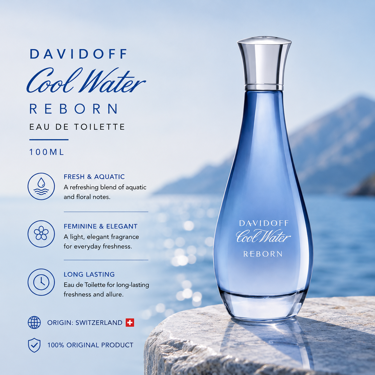 Davidoff Cool Water Reborn Eau de Toilette – Women 100ml
