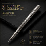 Parker Duofold Prestige Ruthenium Chiselled CT Ball Pen