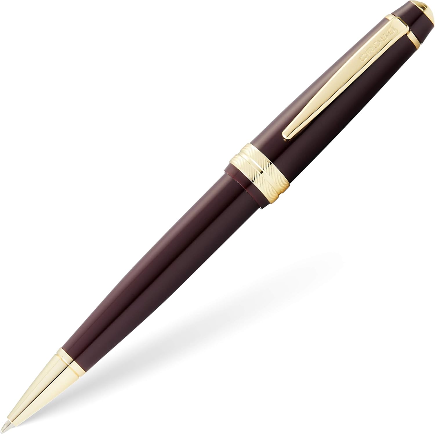 Cross Bailey Light Ballpoint Pen – Burgundy Resin & Gold Plated Trim (Medium)