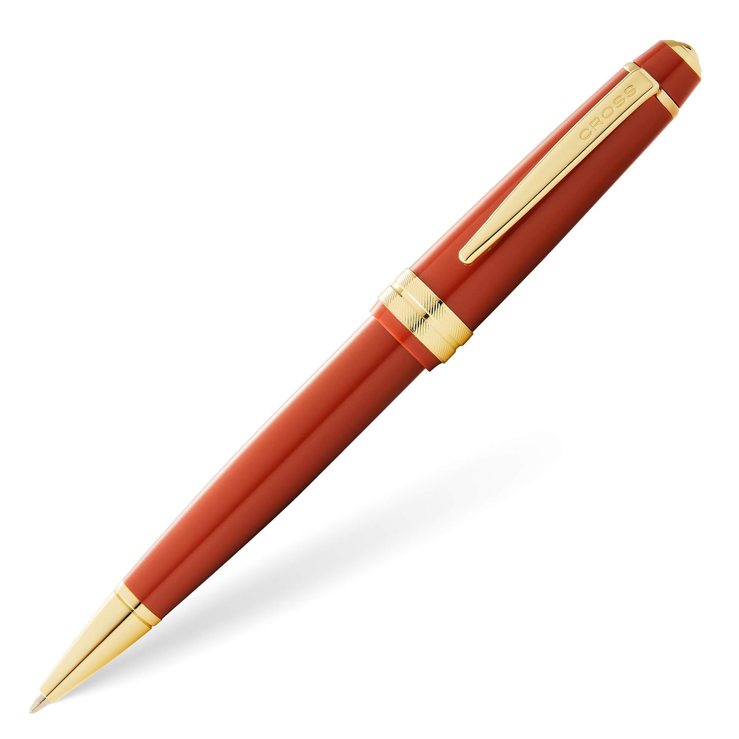 Cross Bailey Light Ballpoint Pen – Amber Resin & Gold Plated Trim (Medium)