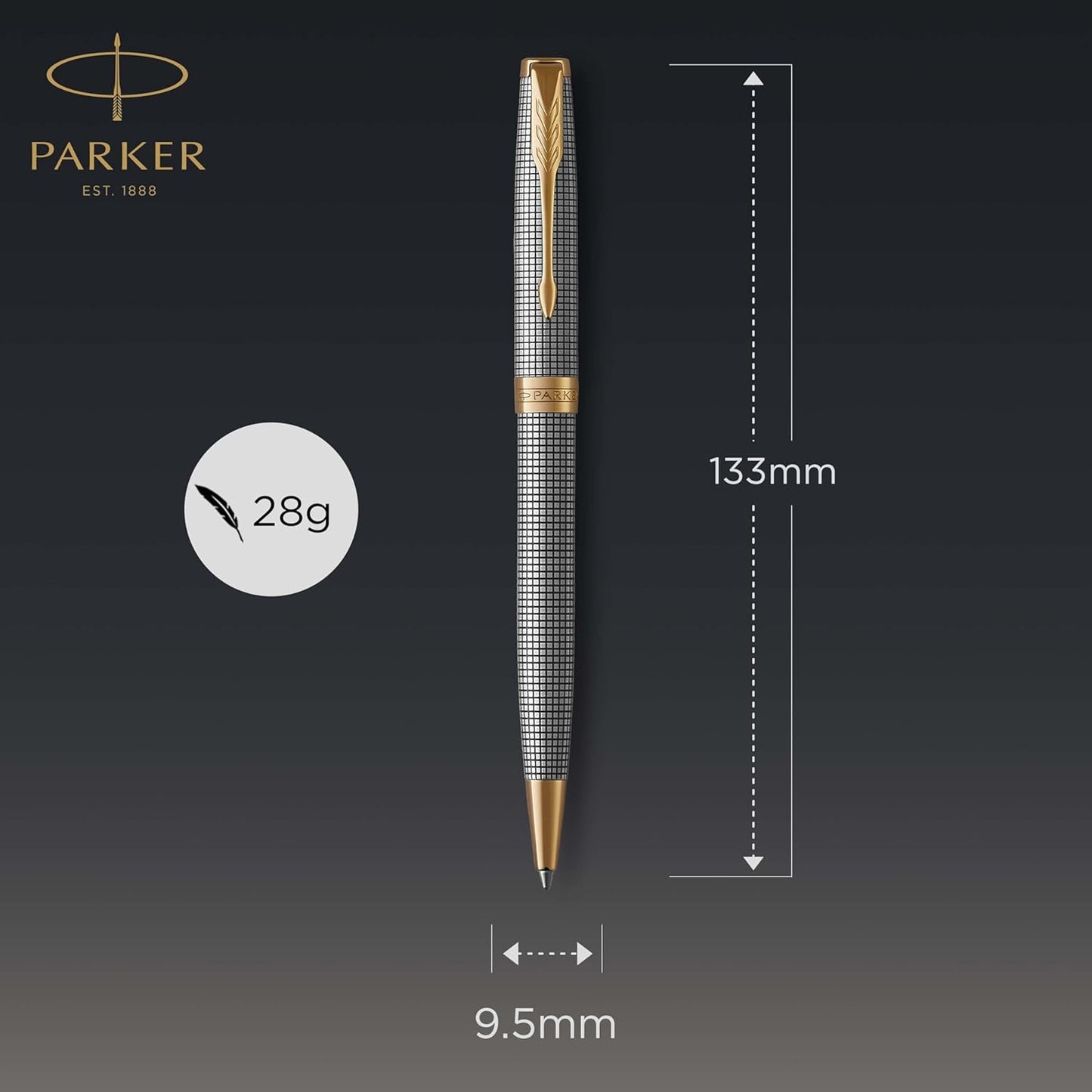 Parker Sonnet Ciselé Sterling Silver GT Ballpoint Pen